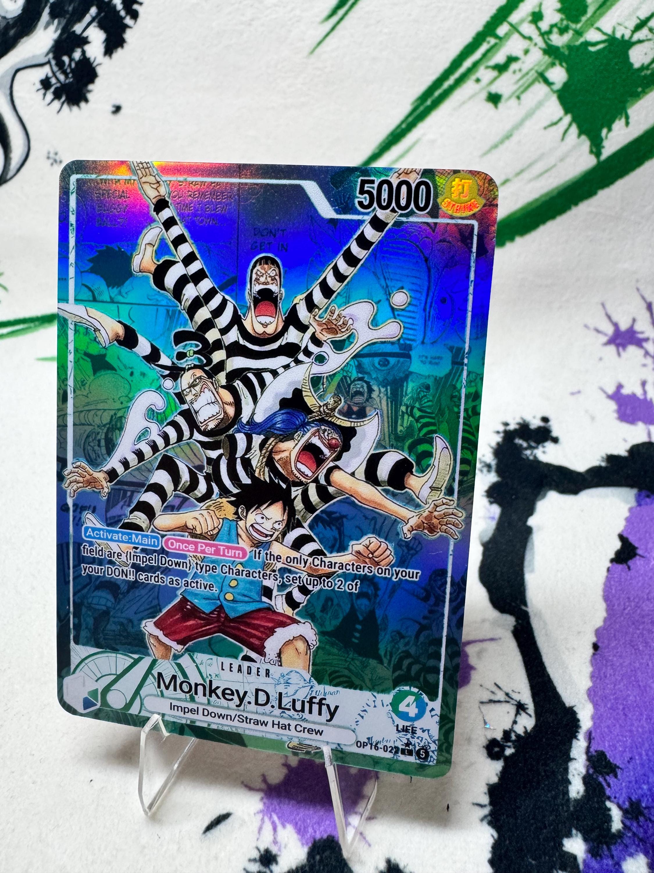 G/U Green Blue Pirate  Manga Leader TCG Custom Texture foil Proxy