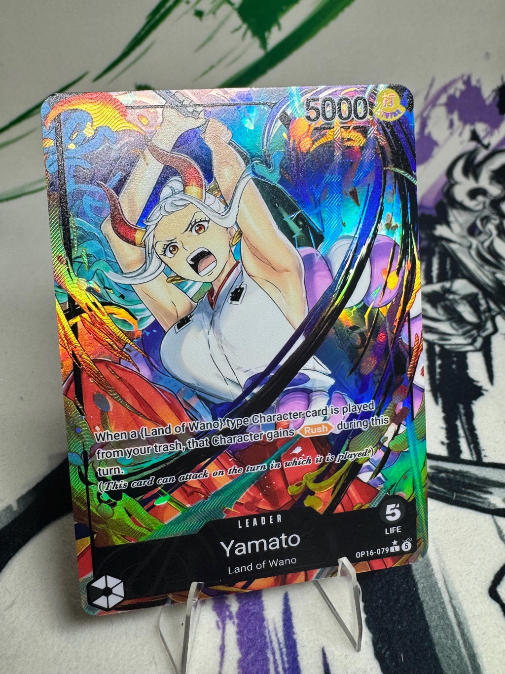 Pirate TCG Custom Black Leader Card: Textured Rainbow Foil Proxy