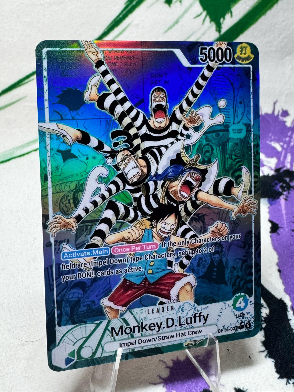 G/U Green Blue Pirate  Manga Leader TCG Custom Texture foil Proxy